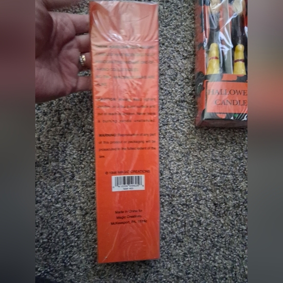 Vintage 1996 Halloween Themed Taper Candle Sticks 3 Pc With & Frankenstein - Picture 6 of 6